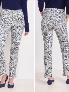 Vineyard Vines NWT Kick Flare Jamie Corduroy‎  Blue Leopard Print Size 32/ 14